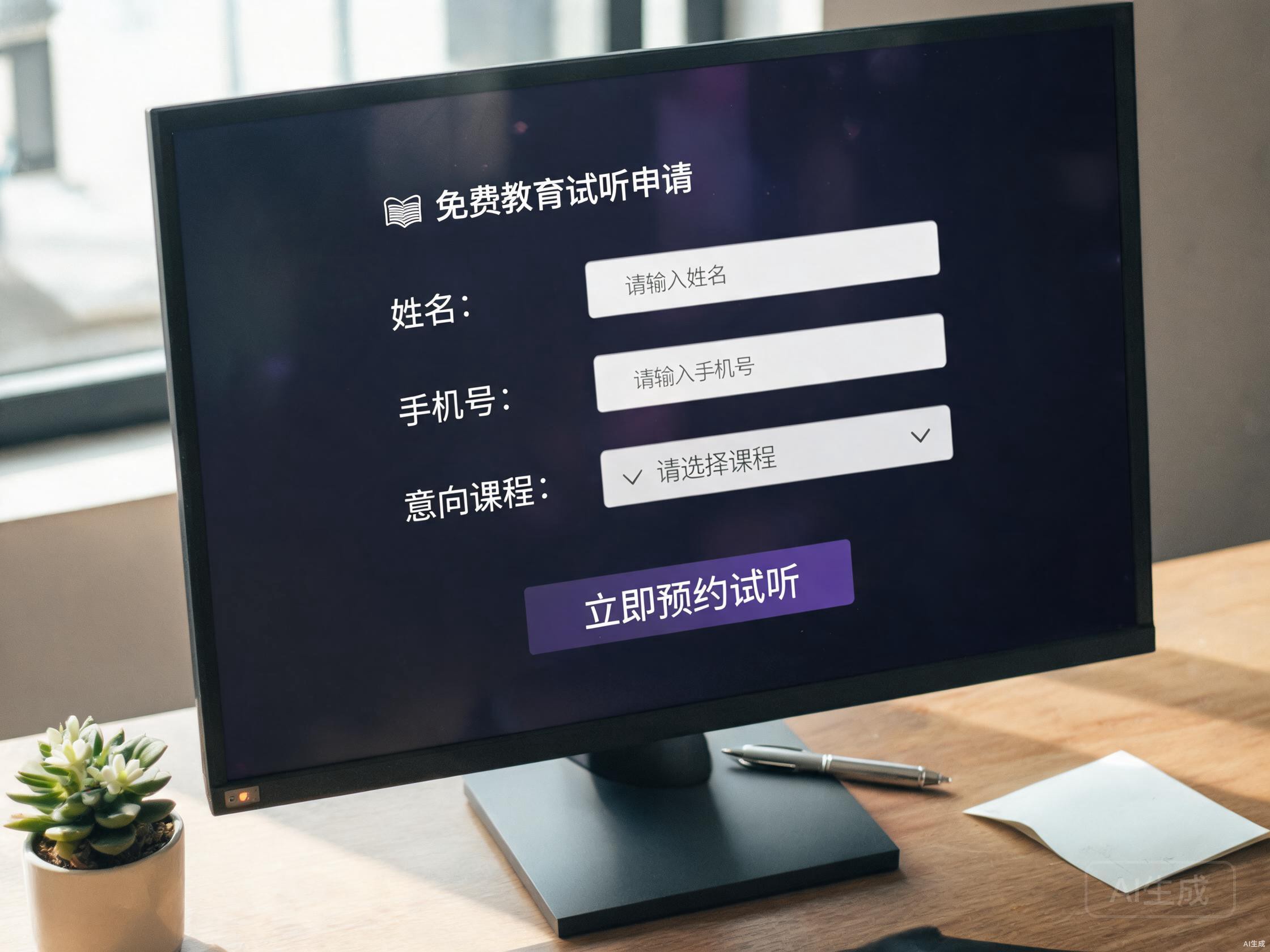 试听留资与报名表单页